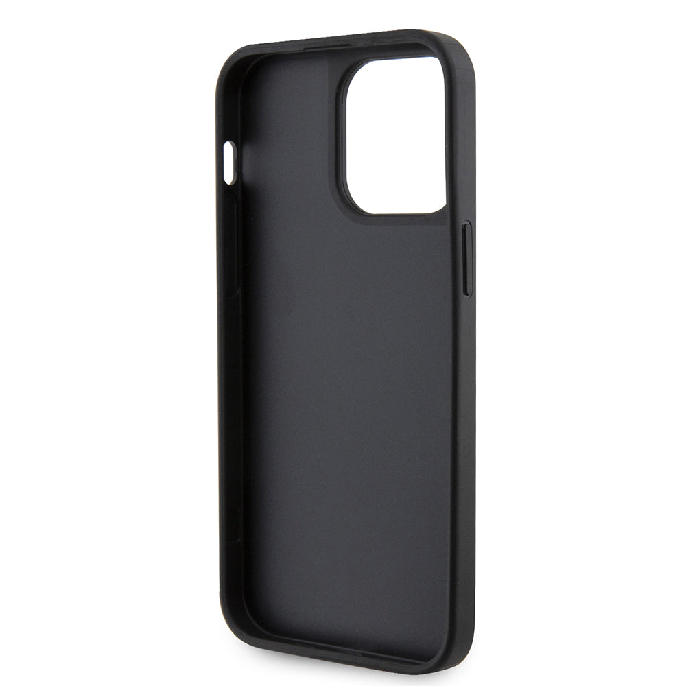 Apple iPhone 13 Pro Max Kılıf Guess Üçgen Logolu Rhinestone Taşlı Kapak Siyah