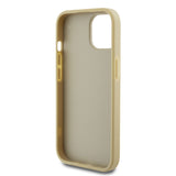 Apple iPhone 15 Kılıf Guess 4G Büyük Metal Logolu Glitter Kapak Gold