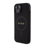 Apple iPhone 15 Kılıf Guess Magsafe Şarj Özellikli Saffiano Kapak Siyah