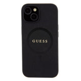 Apple iPhone 15 Kılıf Guess Magsafe Şarj Özellikli Saffiano Kapak Siyah