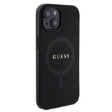 Apple iPhone 15 Kılıf Guess Magsafe Şarj Özellikli Saffiano Kapak Siyah