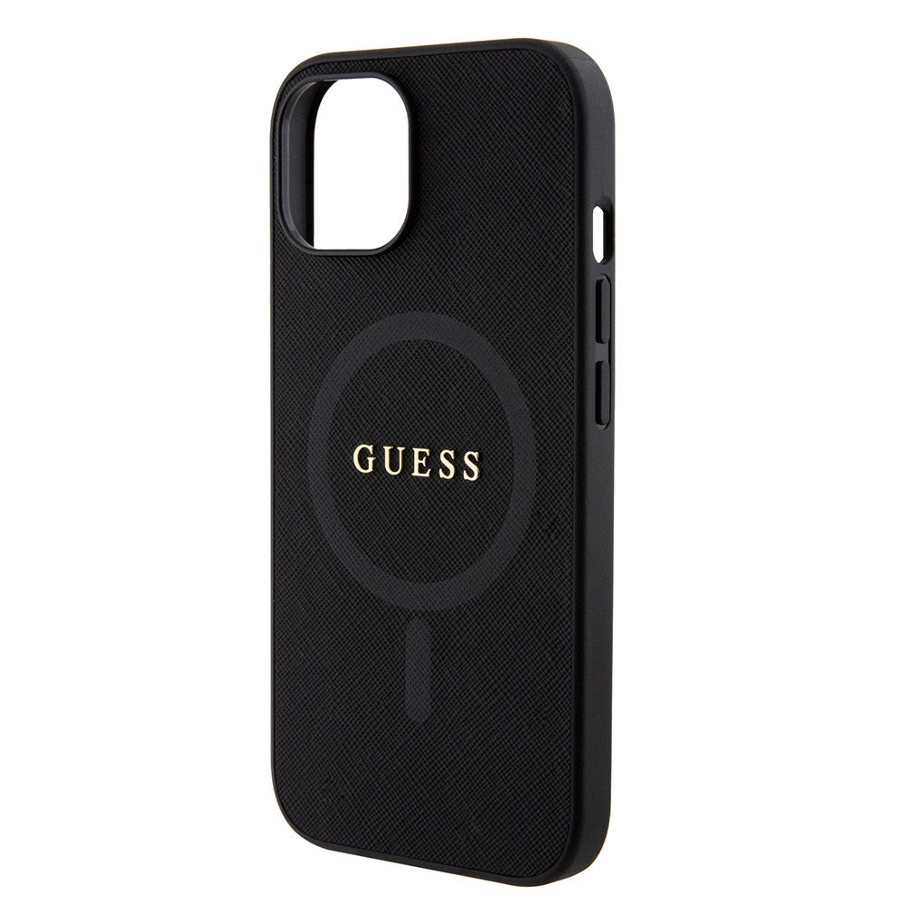 Apple iPhone 13/15 Kılıf Guess Magsafe Şarj Özellikli Saffiano Kapak Siyah