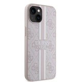 Apple iPhone 14 Kılıf Guess Magsafe Şarj Özellikli Şerit Tasarımlı Kapak Pembe