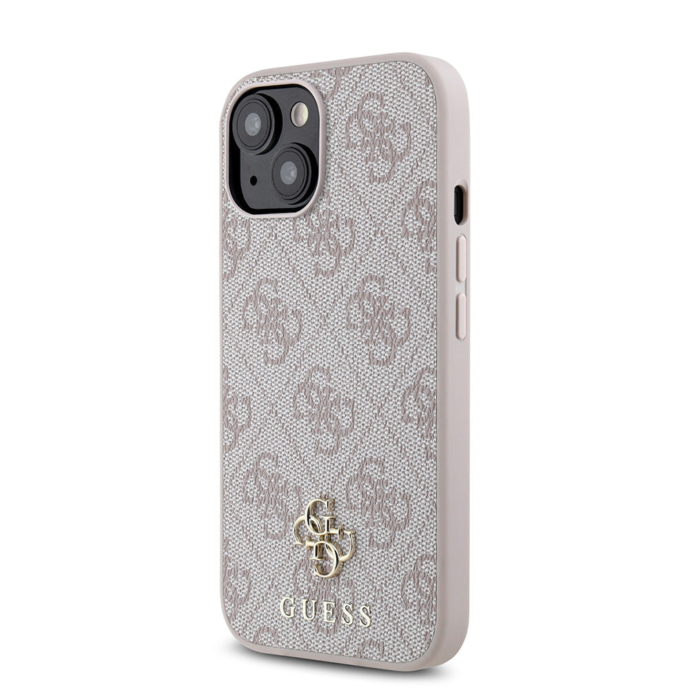 Apple iPhone 13/15 Kılıf Guess Magsafe Uyumlu 4G Classic Logolu Kapak Pembe