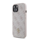 Apple iPhone 15 Kılıf Guess Magsafe Uyumlu 4G Classic Logolu Kapak Pembe