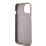 Apple iPhone 15 Kılıf Guess Magsafe Uyumlu 4G Classic Logolu Kapak Pembe