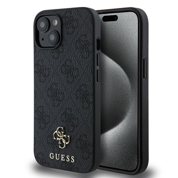 Apple iPhone 13/15 Kılıf Guess Magsafe Uyumlu 4G Classic Logolu Kapak Siyah