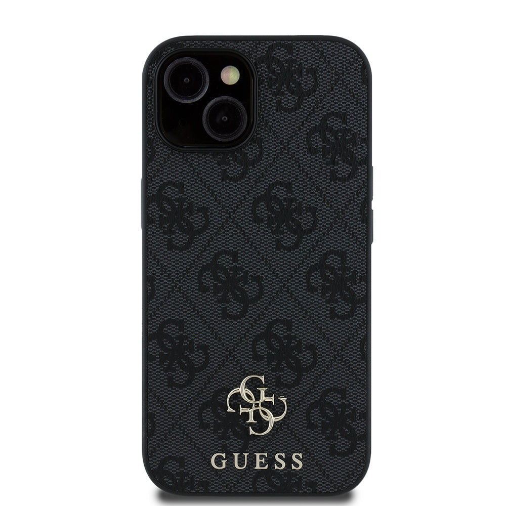 Apple iPhone 13/15 Kılıf Guess Magsafe Uyumlu 4G Classic Logolu Kapak Siyah