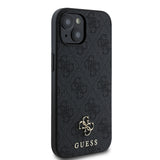 Apple iPhone 15 Kılıf Guess Magsafe Uyumlu 4G Classic Logolu Kapak Siyah