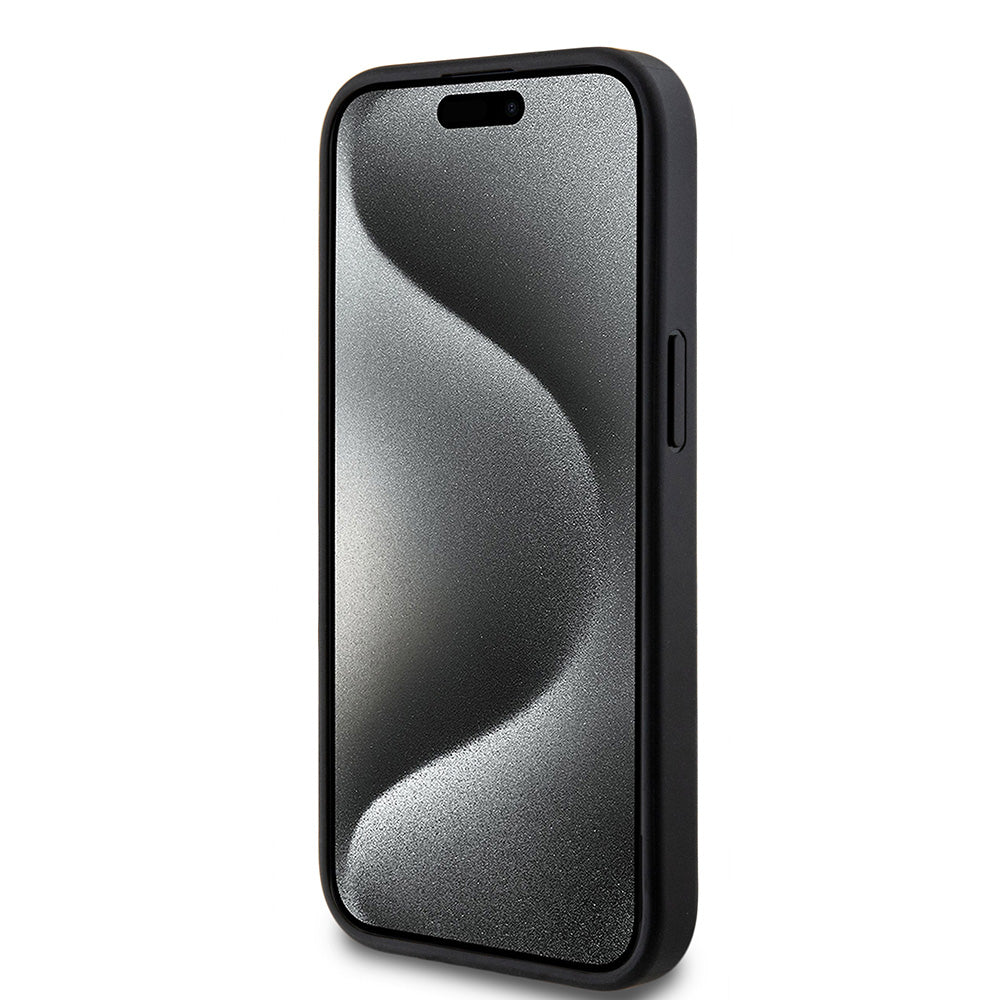 Apple iPhone 13/15 Kılıf Guess Magsafe Uyumlu 4G Classic Logolu Kapak Siyah