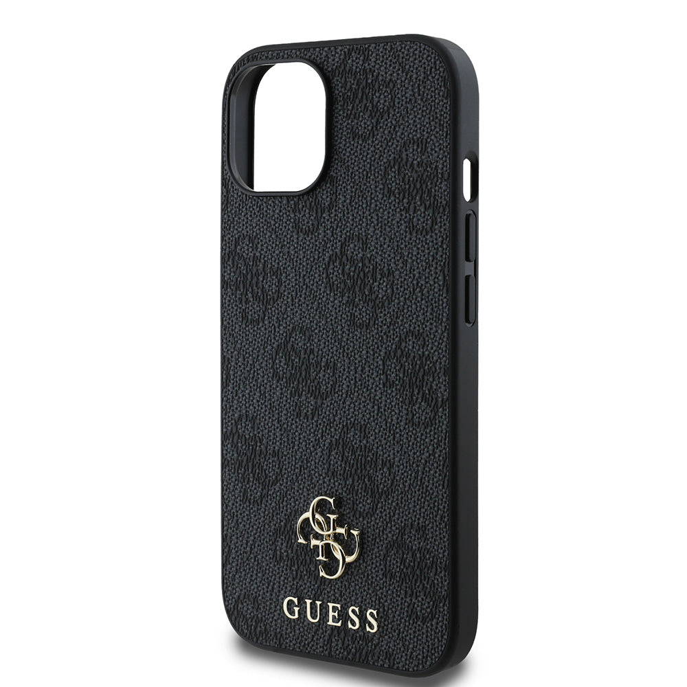 Apple iPhone 13/15 Kılıf Guess Magsafe Uyumlu 4G Classic Logolu Kapak Siyah