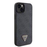 Apple iPhone 15 Kılıf Guess PU Deri Askılı Strass Crossbody Kapak Siyah