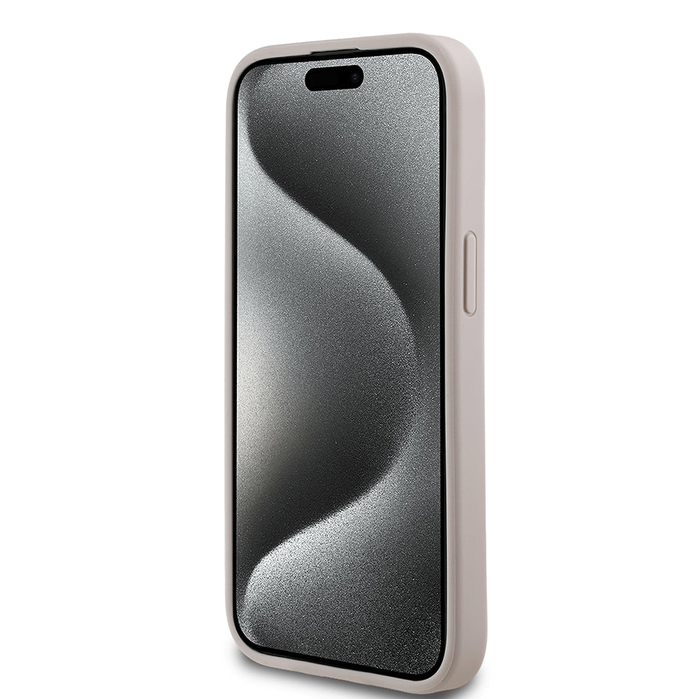 Apple iPhone 13/15 Kılıf Guess Magsafe Şarj Özellikli Circle Classic Kapak Pembe