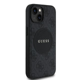 Apple iPhone 15 Kılıf Guess Magsafe Şarj Özellikli Circle Classic Kapak Siyah