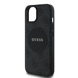 Apple iPhone 15 Kılıf Guess Magsafe Şarj Özellikli Circle Classic Kapak Siyah