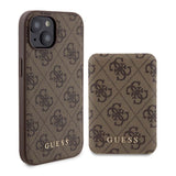 Apple iPhone 14 Kılıf ve Powerbank Guess İkili Set Kahverengi