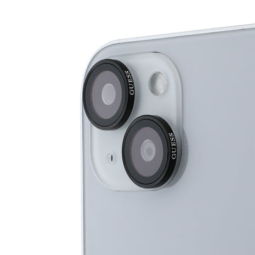 Apple iPhone 15 Plus Guess Metal Kamera Lens Koruyucu Siyah