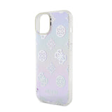Apple iPhone 15 Kılıf Guess Askı İpli Holografik Glitter Peony Kapak Mor