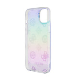 Apple iPhone 15 Kılıf Guess Askı İpli Holografik Glitter Peony Kapak Mor