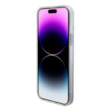 Apple iPhone 15 Kılıf Guess Magsafe Şarj Özellikli Yazı Logolu Iridescent Kapak Mor