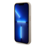 Apple iPhone 15 Pro Kılıf Guess Fileli 4G Glitter Büyük Metal Logolu Kapak Gold