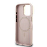 Apple iPhone 15 Pro Kılıf Guess M-safe Şarj Özellikli Kamera Standlı Peony Kapak PU Deri Pembe