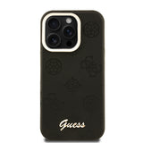 Apple iPhone 15 Pro Kılıf Guess M-safe Şarj Özellikli Kamera Standlı Peony Kapak PU Deri Siyah