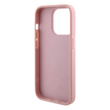 Apple iPhone 15 Pro Kılıf Guess 4G Büyük Metal Logolu Glitter Kapak Pembe