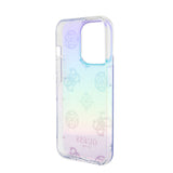 Apple iPhone 15 Pro Kılıf Guess Askı İpli Holografik Glitter Peony Kapak Mor