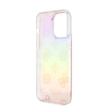 Apple iPhone 15 Pro Kılıf Guess Askı İpli Holografik Glitter Peony Kapak Pembe