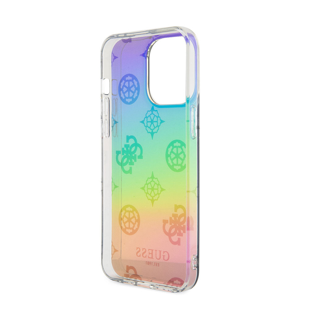 Apple iPhone 15 Pro Max Kılıf Guess Askı İpli Holografik Glitter Peony Kapak Siyah