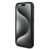 Apple iPhone 15 Pro Kılıf Guess Magsafe Şarj Özellikli 4G Desenli Yazı Logolu Kapak Siyah