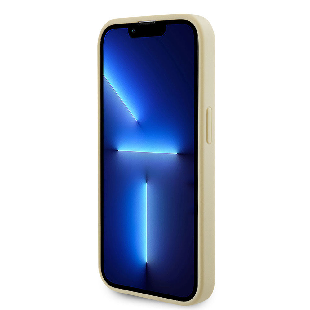 Apple iPhone 15 Pro Max Kılıf Guess Magsafe Şarj Özellikli Saffiano Kapak Bej