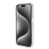 Apple iPhone 15 Pro Kılıf Guess Magsafe Şarj Özellikli Simli Ring Standlı Kapak Şeffaf