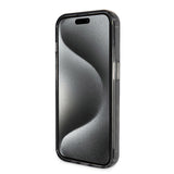 Apple iPhone 15 Pro Kılıf Guess Magsafe Şarj Özellikli Simli Ring Standlı Kapak Siyah