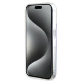 Apple iPhone 15 Pro Max Kılıf Guess Magsafe Şarj Özellikli Yazı Logolu Iridescent Kapak Mor