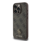 Apple iPhone 15 Pro Kılıf Guess Magsafe Uyumlu 4G Classic Logolu Kapak Kahverengi