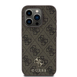 Apple iPhone 15 Pro Kılıf Guess Magsafe Uyumlu 4G Classic Logolu Kapak Kahverengi