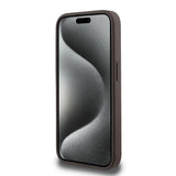 Apple iPhone 15 Pro Kılıf Guess Magsafe Uyumlu 4G Classic Logolu Kapak Kahverengi