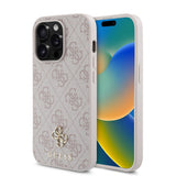 Apple iPhone 15 Pro Kılıf Guess Magsafe Uyumlu 4G Classic Logolu Kapak Pembe
