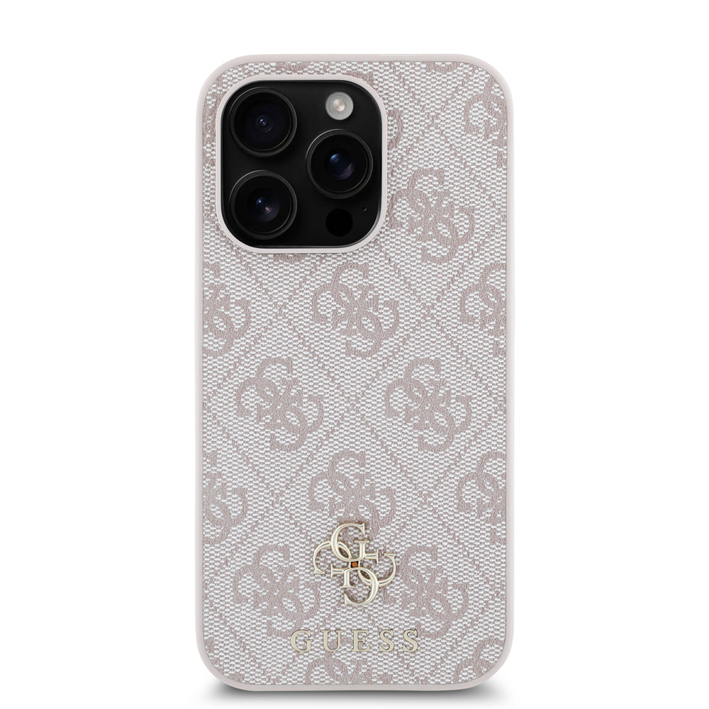 Apple iPhone 14 Pro Kılıf Guess Magsafe Uyumlu 4G Classic Logolu Kapak Pembe