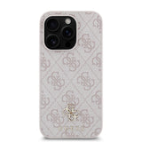 Apple iPhone 15 Pro Max Kılıf Guess Magsafe Uyumlu 4G Classic Logolu Kapak Pembe