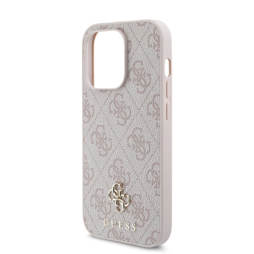 Apple iPhone 14 Pro Kılıf Guess Magsafe Uyumlu 4G Classic Logolu Kapak Pembe