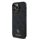 Apple iPhone 15 Pro Kılıf Guess Magsafe Uyumlu 4G Classic Logolu Kapak Siyah