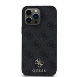 Apple iPhone 15 Pro Kılıf Guess Magsafe Uyumlu 4G Classic Logolu Kapak Siyah