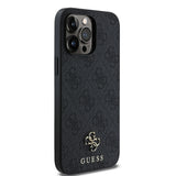 Apple iPhone 15 Pro Kılıf Guess Magsafe Uyumlu 4G Classic Logolu Kapak Siyah