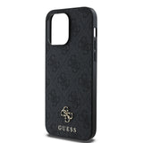 Apple iPhone 15 Pro Kılıf Guess Magsafe Uyumlu 4G Classic Logolu Kapak Siyah