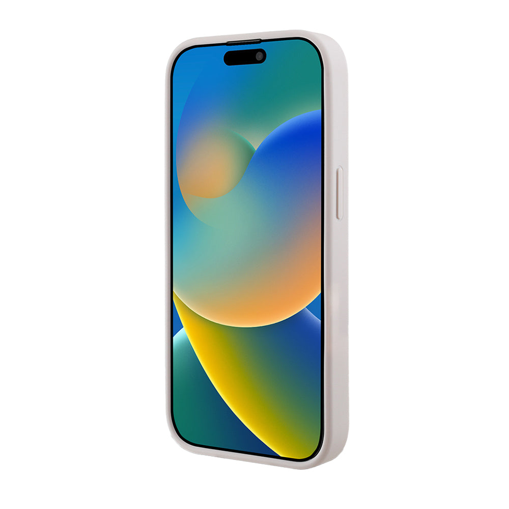 Apple iPhone 15 Pro Max Kılıf Guess Magsafe Uyumlu 4G Desen Yazı Logolu Kapak Pembe