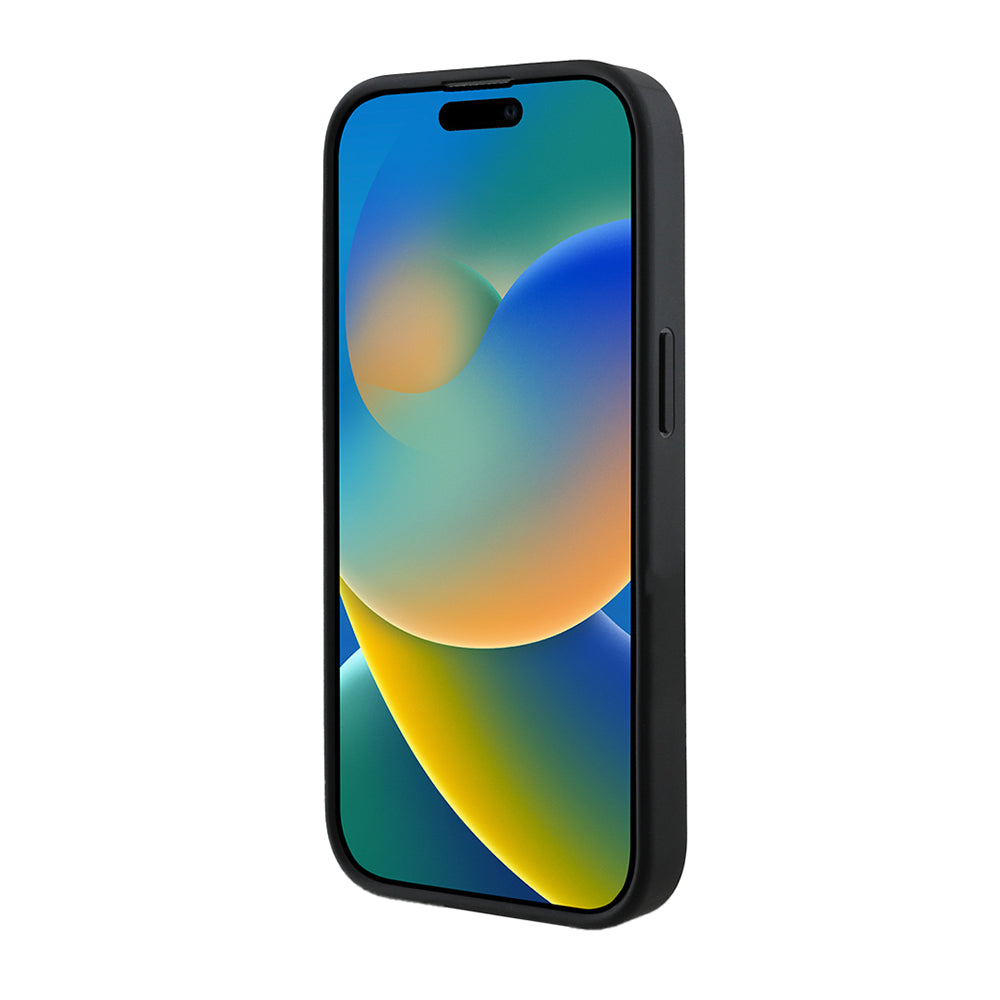 Apple iPhone 15 Pro Max Kılıf Guess Magsafe Uyumlu 4G Desen Yazı Logolu Kapak Siyah