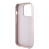 Apple iPhone 15 Pro Kılıf Guess PU Deri Askılı Strass Crossbody Kapak Pembe